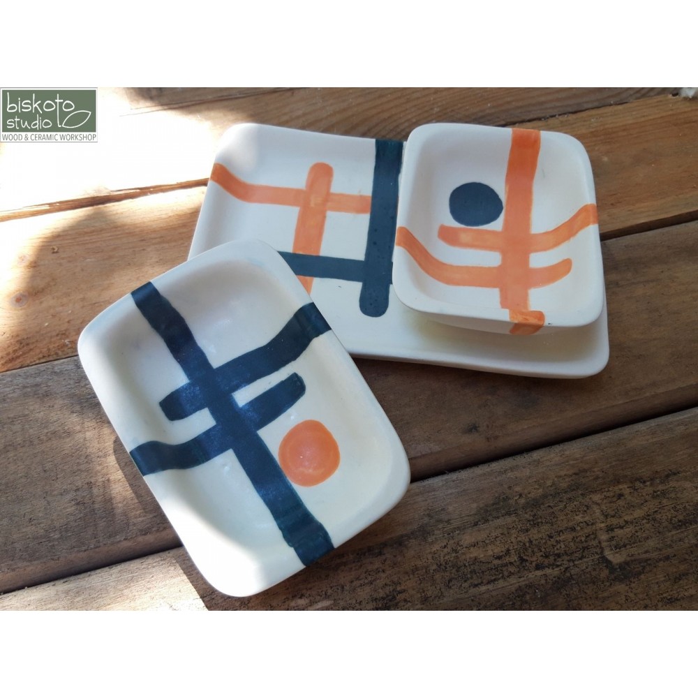 Σετ 2 μπώλ για dip με πιατάκι Χειροποίητα χρηστικά αντικείμενα