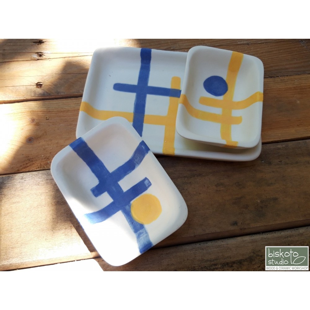 Σετ 2 μπώλ για dip με πιατάκι Χειροποίητα χρηστικά αντικείμενα