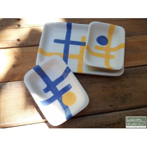 Σετ 2 μπώλ για dip με πιατάκι Χειροποίητα χρηστικά αντικείμενα