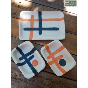 Σετ 2 μπώλ για dip με πιατάκι Χειροποίητα χρηστικά αντικείμενα