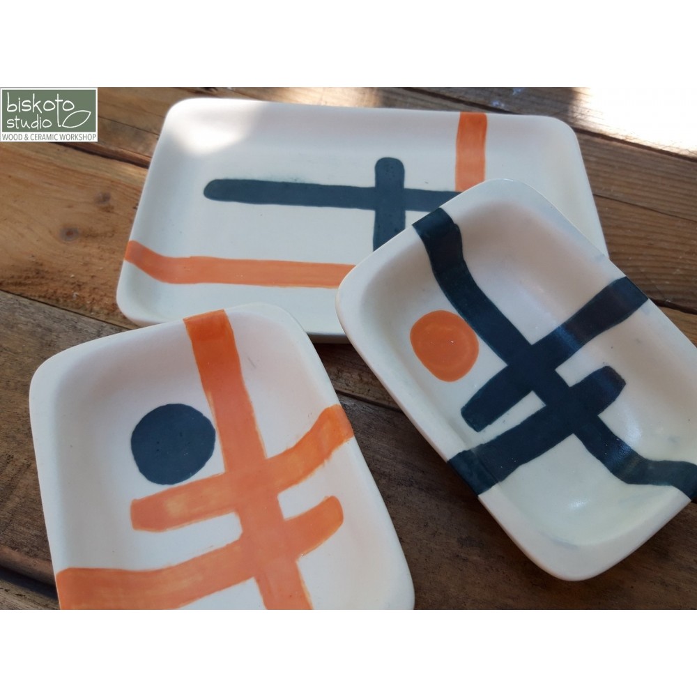 Σετ 2 μπώλ για dip με πιατάκι Χειροποίητα χρηστικά αντικείμενα