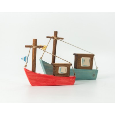 Ξύλινα καραβάκια με κεραμικά στοιχεία 2d