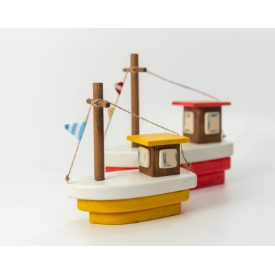 Ξύλινα καραβάκια με κεραμικά στοιχεία 3d