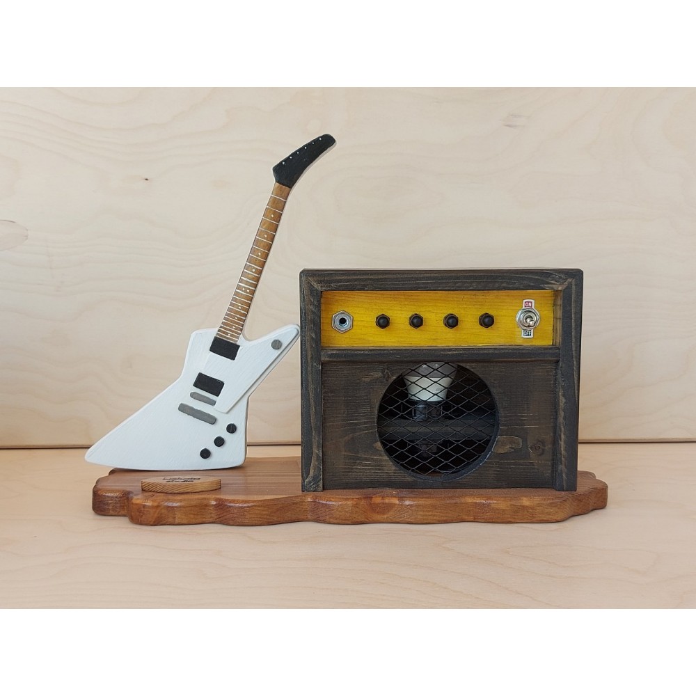 Ξύλινο φωτιστικό κιθάρα - ενισχυτής 3 Χειροποίητα διακοσμητικά