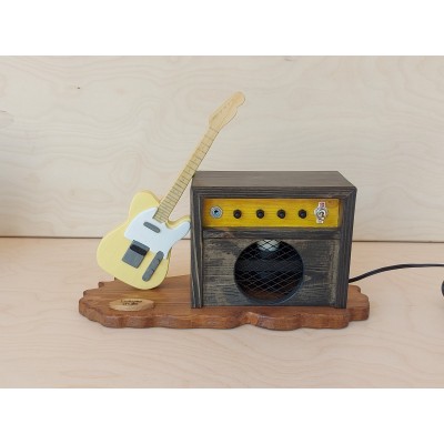 Ξύλινο φωτιστικό κιθάρα - ενισχυτής 4