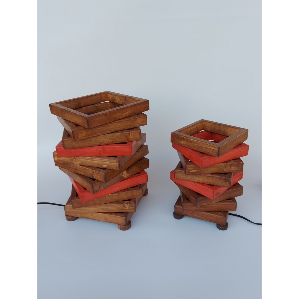 Ξύλινο φωτιστικό twister Χειροποίητα διακοσμητικά