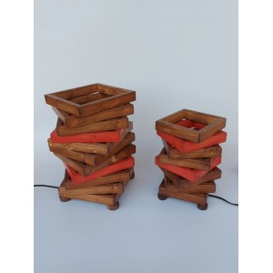 Ξύλινο φωτιστικό twister Χειροποίητα διακοσμητικά