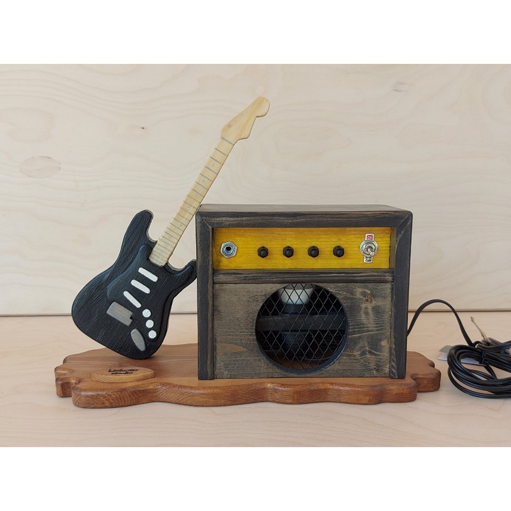 Ξύλινο φωτιστικό κιθάρα - ενισχυτής 1 Χειροποίητα διακοσμητικά