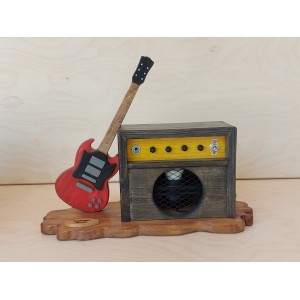 Ξύλινο φωτιστικό κιθάρα - ενισχυτής 2 Χειροποίητα διακοσμητικά