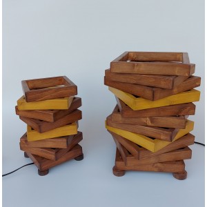 Ξύλινο φωτιστικό twister Χειροποίητα διακοσμητικά