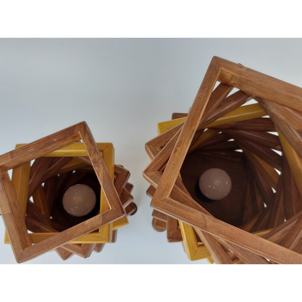 Ξύλινο φωτιστικό twister Χειροποίητα διακοσμητικά