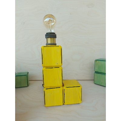 Ξύλινο φωτιστικό tetris 1