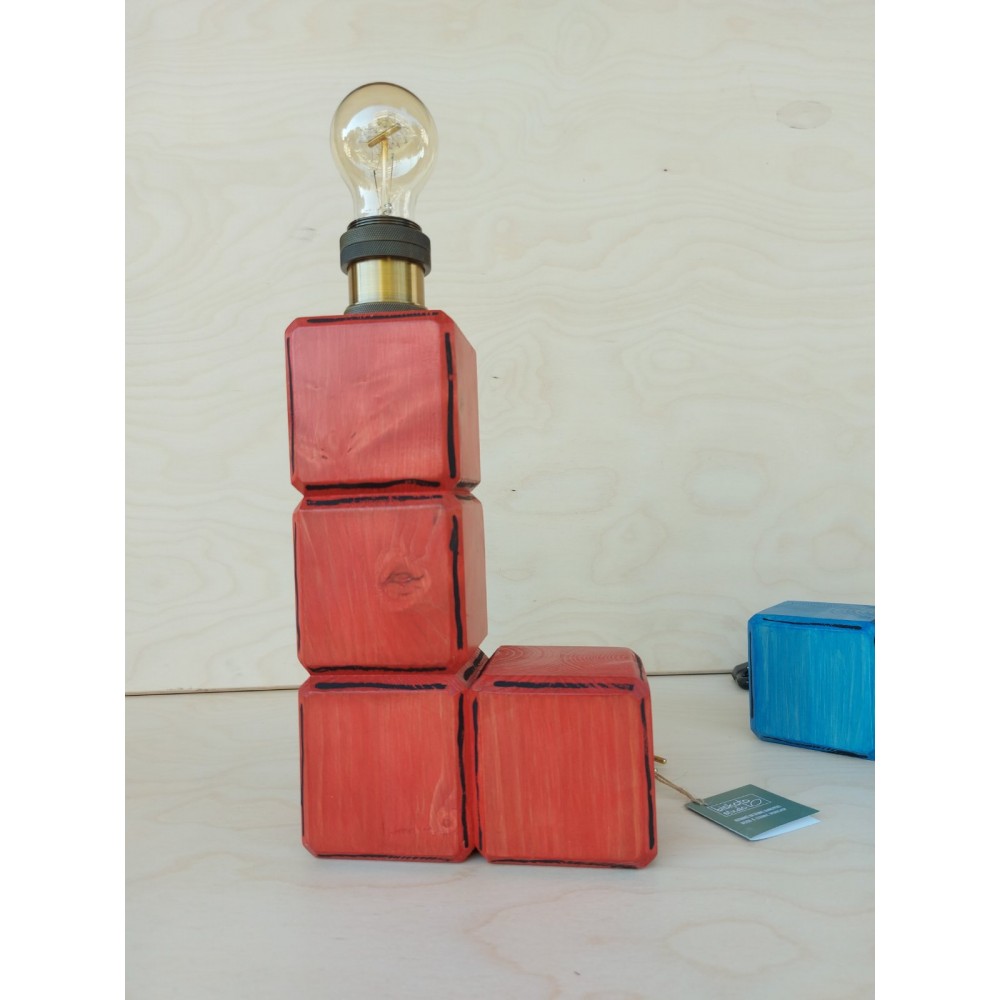 Ξύλινο φωτιστικό tetris 1 Χειροποίητα διακοσμητικά