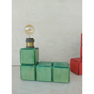 Ξύλινο φωτιστικό tetris 2