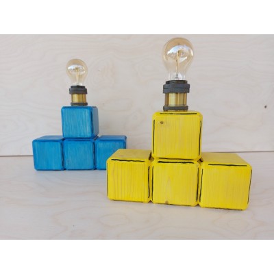 Ξύλινο φωτιστικό tetris 5