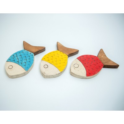 Διακοσμητικό ψάρι (πηλός-ξύλο)