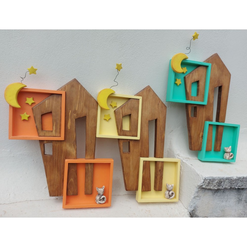 Out of the box Σπίτι με 2 κάδρα Χειροποίητα διακοσμητικά αντικείμενα