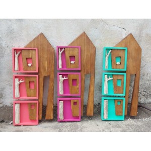 Out of the box Σπίτι με 3 κάδρα Χειροποίητα διακοσμητικά αντικείμενα