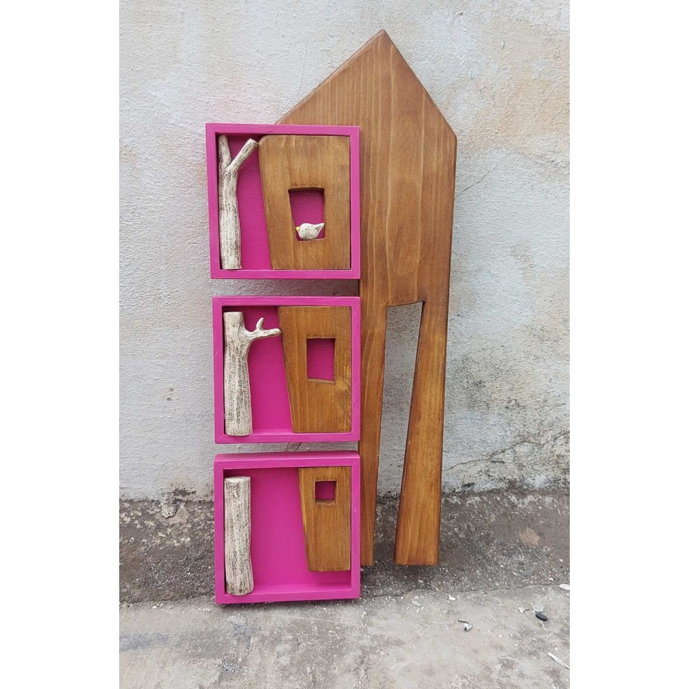 Out of the box Σπίτι με 3 κάδρα Χειροποίητα διακοσμητικά αντικείμενα