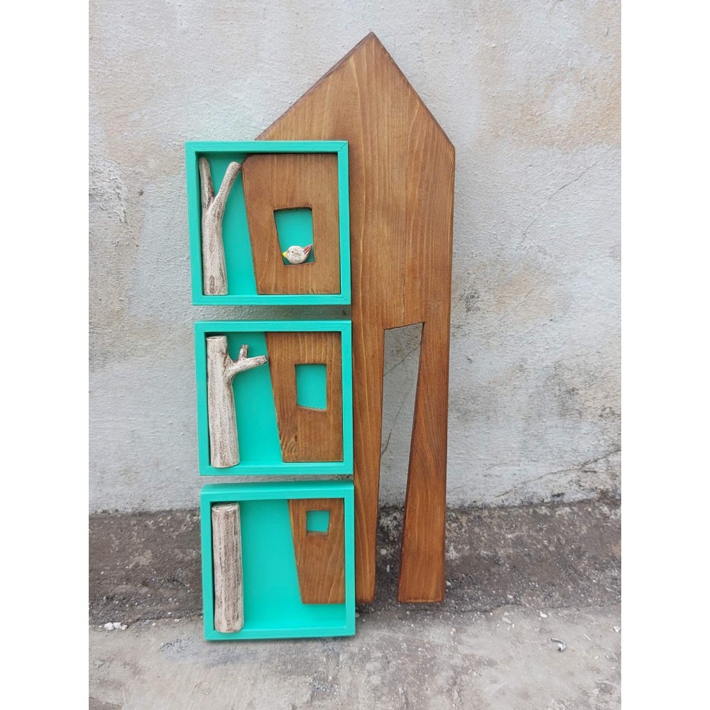 Out of the box Σπίτι με 3 κάδρα Χειροποίητα διακοσμητικά αντικείμενα