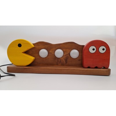 Ξύλινο φωτιστικό pacman