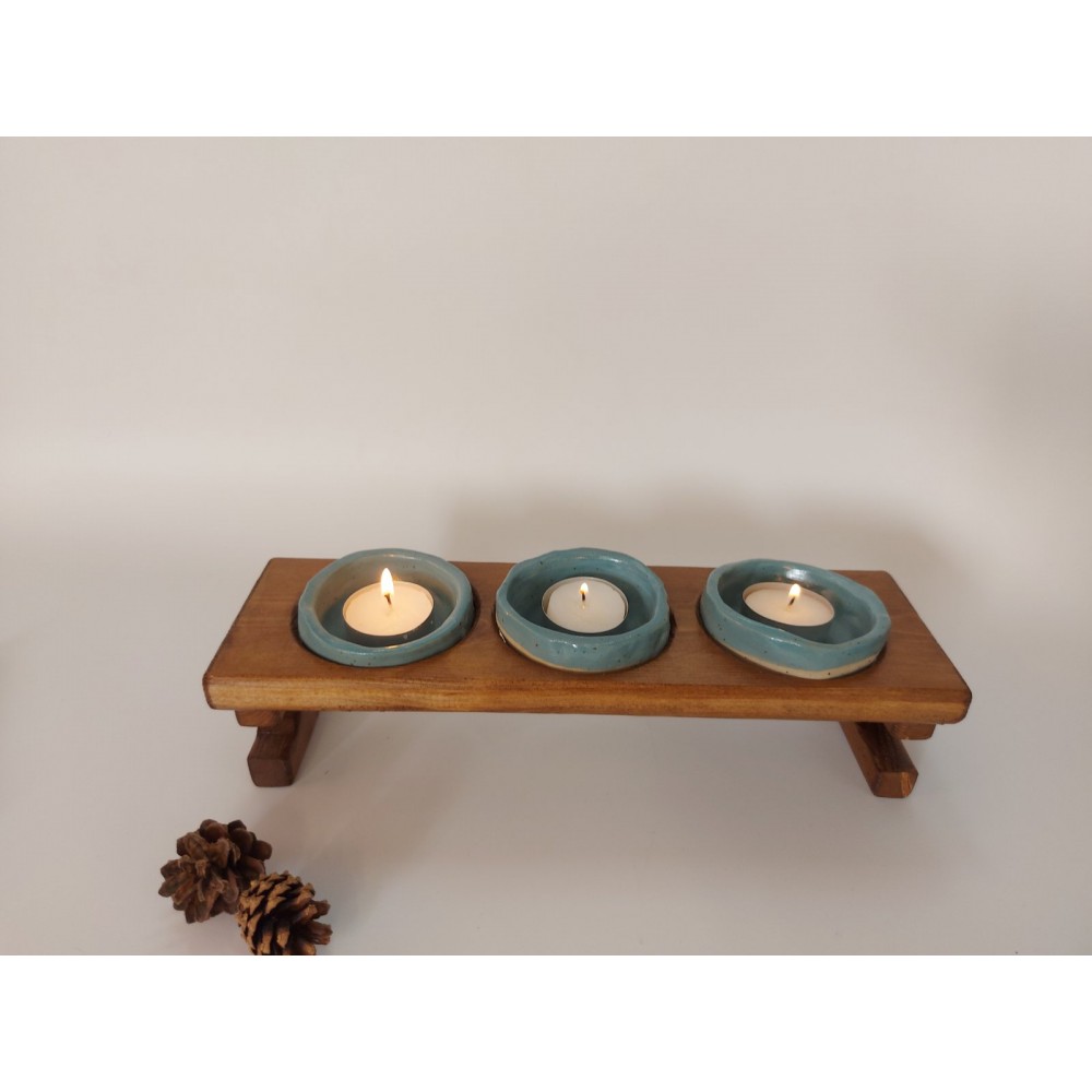 Κεραμικά ρεσώ σε ξύλινη βάση (1) Χειροποίητα χρηστικά αντικείμενα