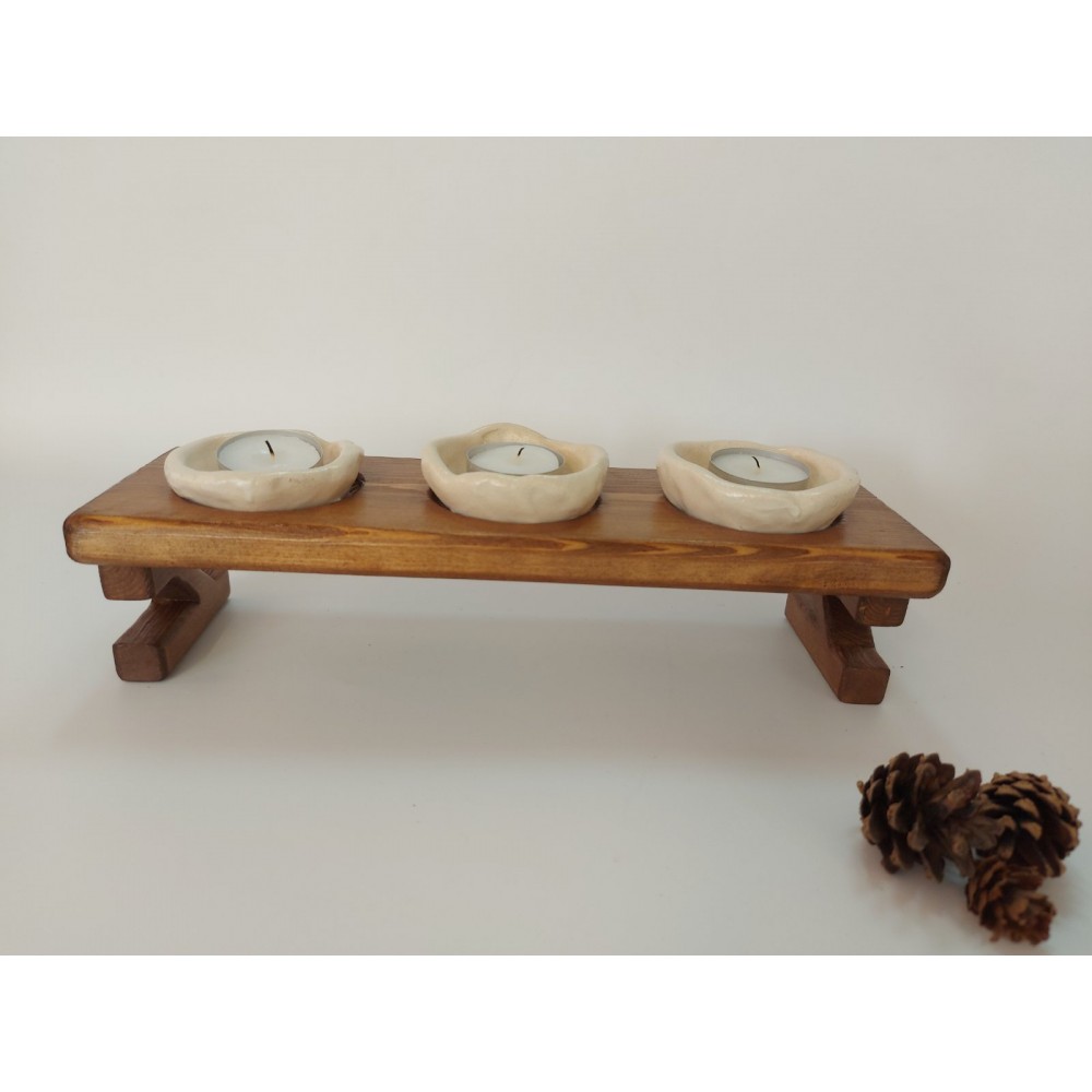 Κεραμικά ρεσώ σε ξύλινη βάση (2) Χειροποίητα χρηστικά αντικείμενα