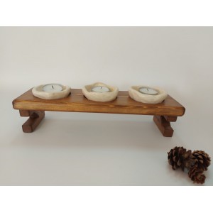 Κεραμικά ρεσώ σε ξύλινη βάση (2) Χειροποίητα χρηστικά αντικείμενα