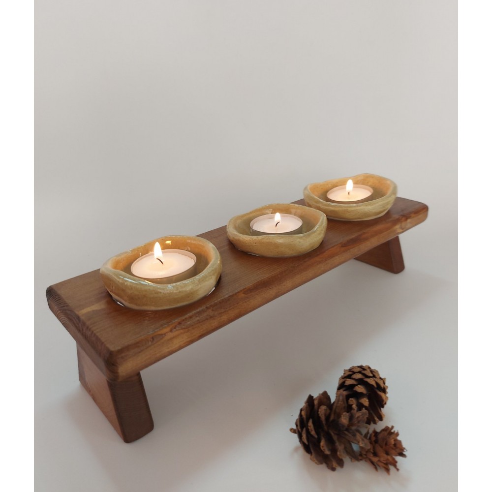 Κεραμικά ρεσώ σε ξύλινη βάση (4) Χειροποίητα χρηστικά αντικείμενα