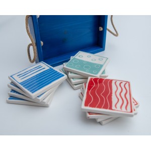 Σουβέρ με ξύλινο δίσκο Χειροποίητα χρηστικά αντικείμενα