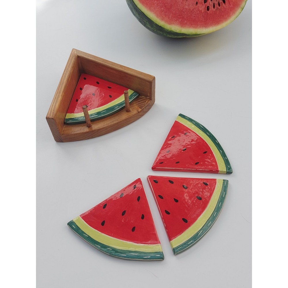 Σουβέρ καρπούζι Χειροποίητα χρηστικά αντικείμενα