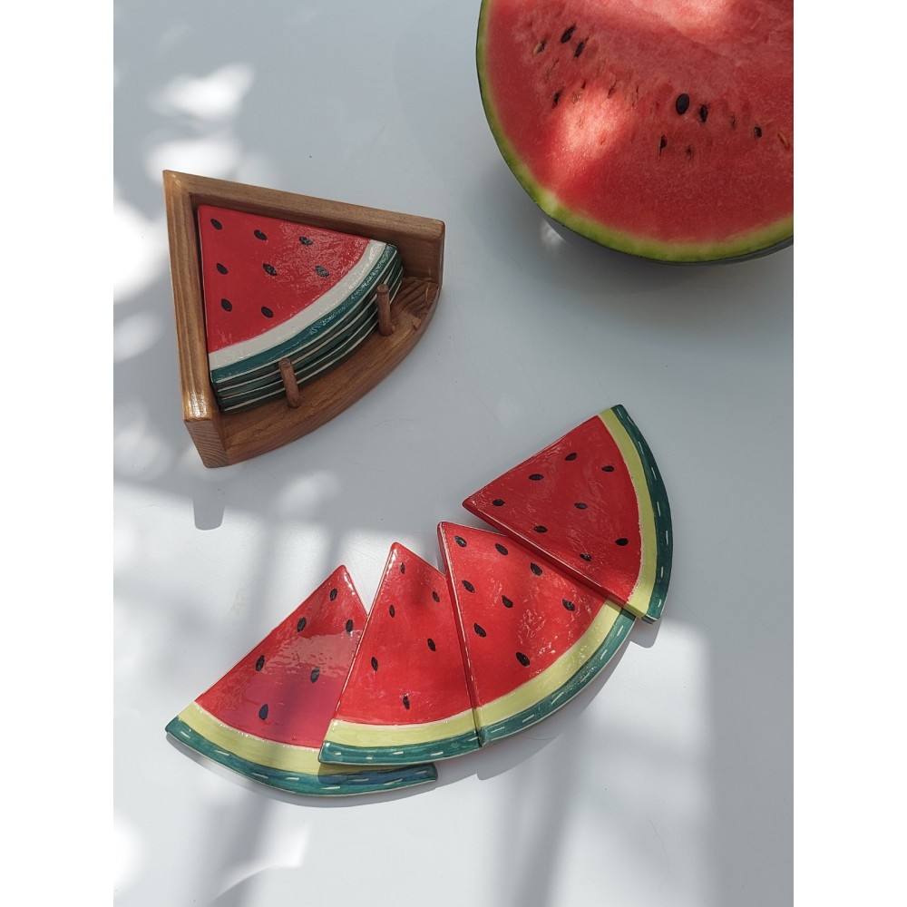 Σουβέρ καρπούζι Χειροποίητα χρηστικά αντικείμενα