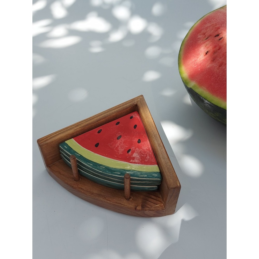 Σουβέρ καρπούζι Χειροποίητα χρηστικά αντικείμενα