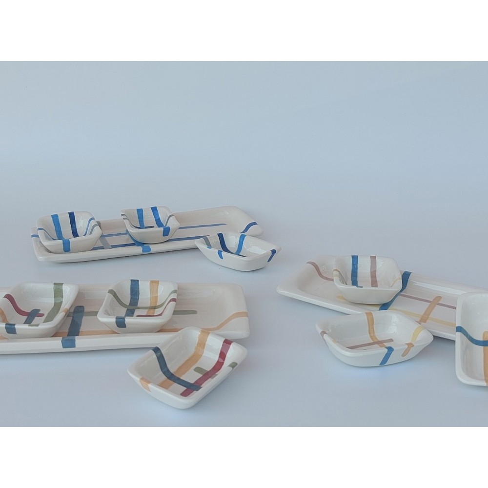 Σετ 3 μπώλ για dip με πιατάκι Χειροποίητα χρηστικά αντικείμενα