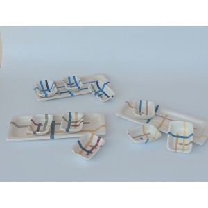 Σετ 3 μπώλ για dip με πιατάκι Χειροποίητα χρηστικά αντικείμενα