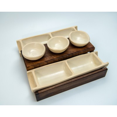 Bamboo (σετ για dip με ξύλινη βάση καρυδιά)