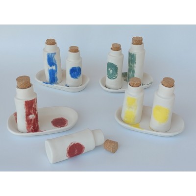 Σετ μπουκάλια (λάδι-ξύδι) με πιατάκι