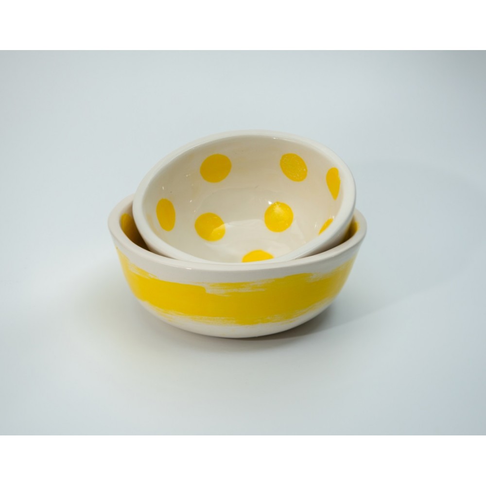 Σετ 2 μπωλ πουά Χειροποίητα χρηστικά αντικείμενα