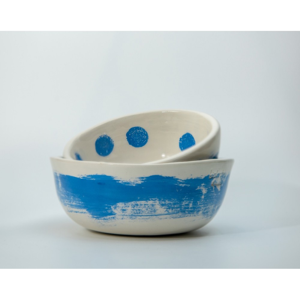 Σετ 2 μπωλ πουά Χειροποίητα χρηστικά αντικείμενα