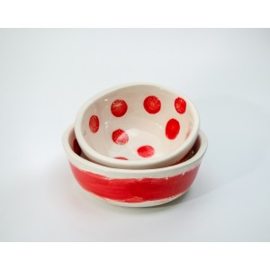 Σετ 2 μπωλ πουά Χειροποίητα χρηστικά αντικείμενα