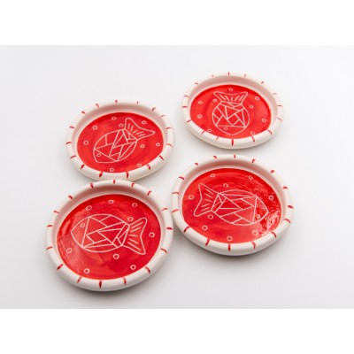 Σετ 4 πιατάκια για γλυκό κουταλιού (ψάρι)