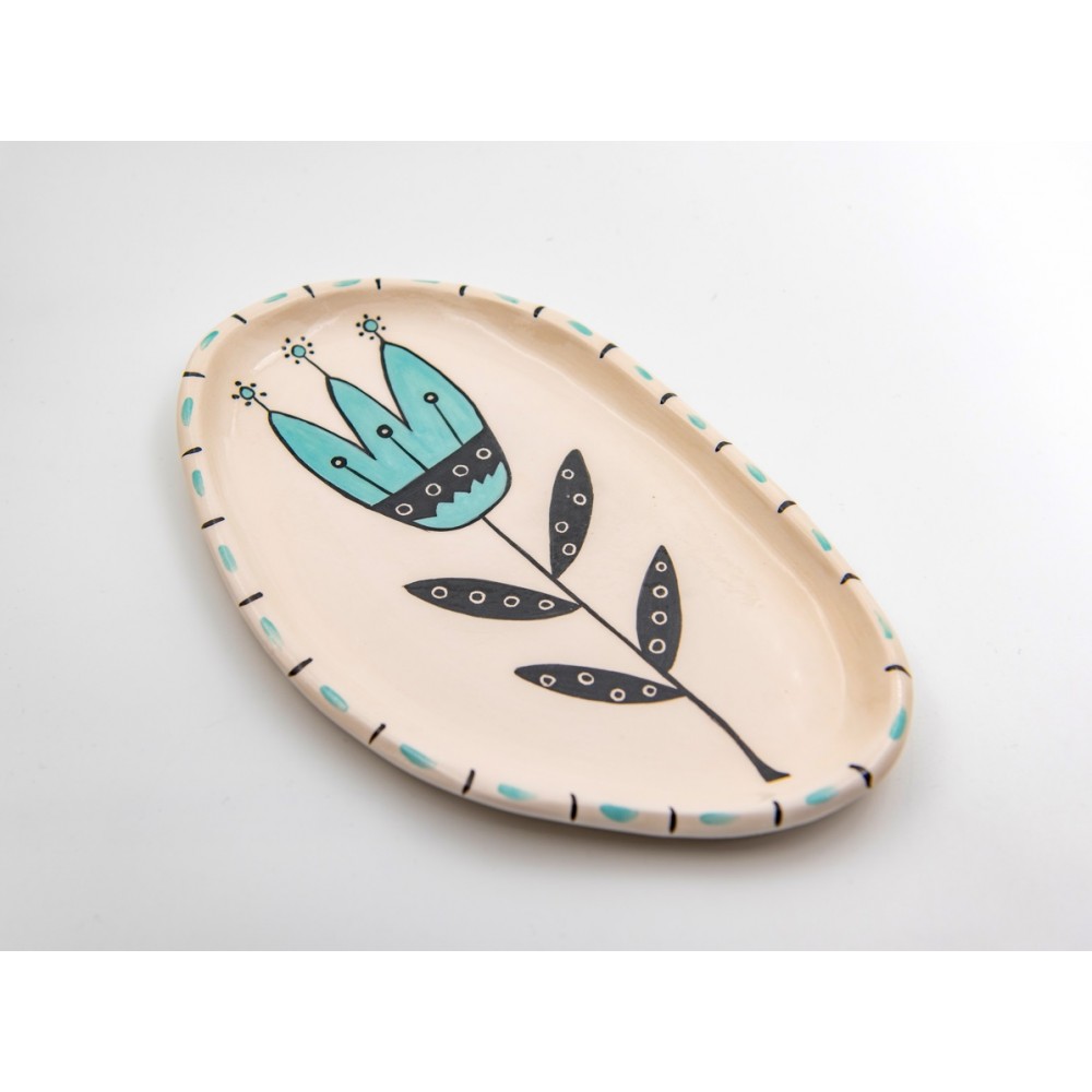 Ζωγραφιστό πιάτο (λουλούδι 6) Χειροποίητα χρηστικά αντικείμενα