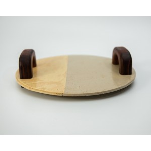 Κεραμικό πλατό με ξύλινο χερούλι καρυδιά (2) Χειροποίητα χρηστικά αντικείμενα