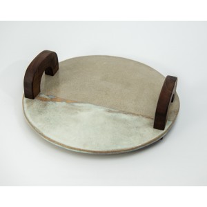 Κεραμικό πλατό με ξύλινο χερούλι καρυδιά (3) Χειροποίητα χρηστικά αντικείμενα